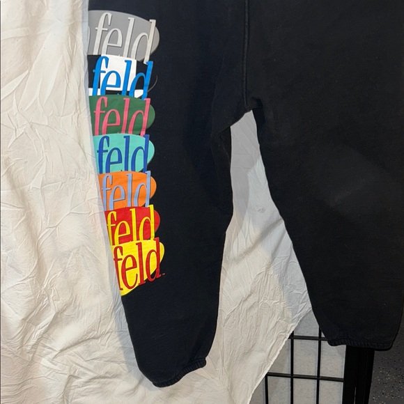 Seinfeld Black Men's Graphic Joggers with Rainbow Text size XL EUC - Picture 10 of 11